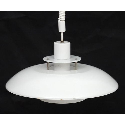 173 - Vintage Retro : a Danish Pendant lamp / light ( rise and fall )   of  white livery, model Type 78.84... 