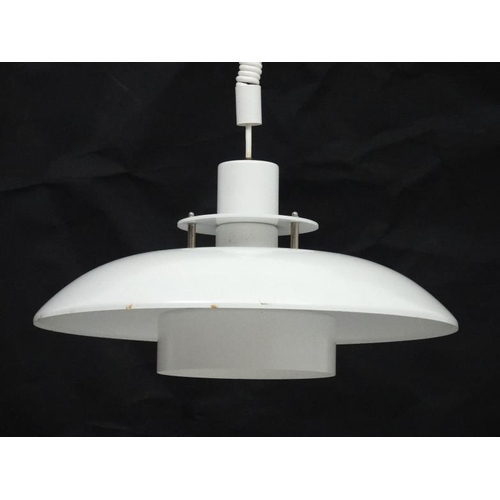 173 - Vintage Retro : a Danish Pendant lamp / light ( rise and fall )   of  white livery, model Type 78.84... 