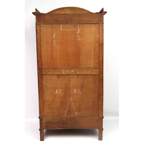 188 - A 19thC French mahogany armoire with mirror to door and drawer under 90'' high x 45'' wide x 21 1/2'... 