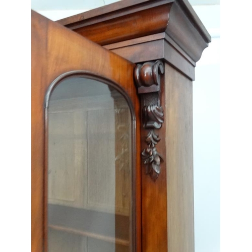 192 - A Victorian mahogany glazed top bookcase 44'' wide x 88 1/4'' high x 17 2/3'' deep