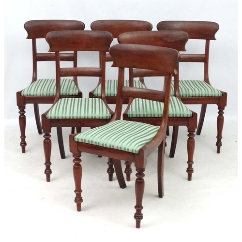 198 - A set of 6 mahogany Victorian drop in seat dining chairs 34 1/4'' high