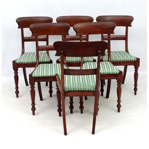 198 - A set of 6 mahogany Victorian drop in seat dining chairs 34 1/4'' high