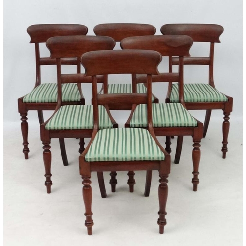 198 - A set of 6 mahogany Victorian drop in seat dining chairs 34 1/4'' high