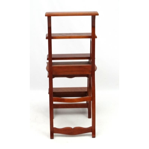 234 - A mid to late 20thC metamorphic library steps / chair  39'' high