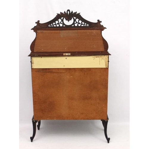 236 - A Continental 19thC mirror back mahogany chiffonier with glazed doors 35'' wide x 58'' high