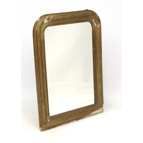 241 - A c.1900 moulded gilt frame bevelled edge wall mirror. 41 1/2'' high x 13 1/2'' wide