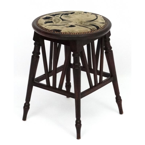 251 - Arts and Crafts : Manner of Godwin - A Secessionist 4-legged stool 17'' high x 12 3/4'' wide