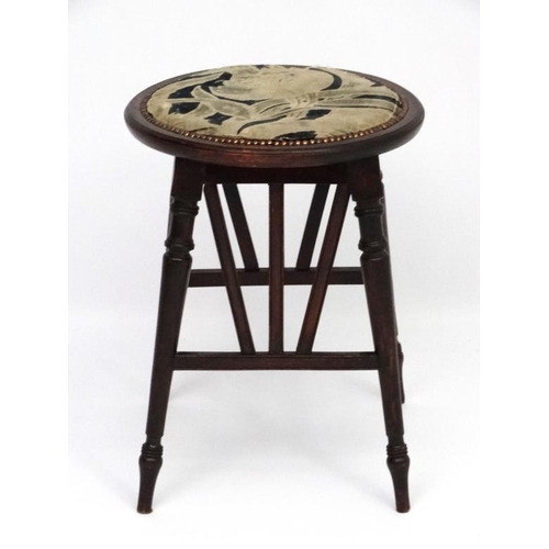 251 - Arts and Crafts : Manner of Godwin - A Secessionist 4-legged stool 17'' high x 12 3/4'' wide