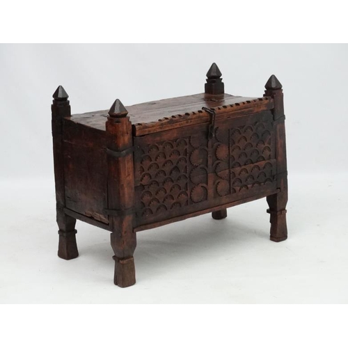 256 - A C.1900 Swat Valley Dowry Chest 33'' wide 27'' high x 16 1/2'' deep