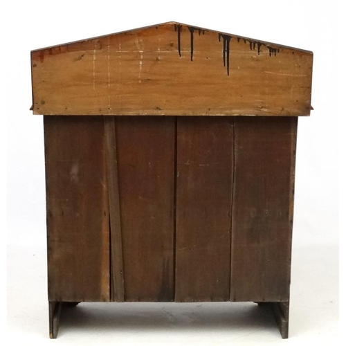 276 - A 19thC comb decorated pine architectural chiffonier 39 1/4'' wide x 46'' high x 16 1/2'' deep