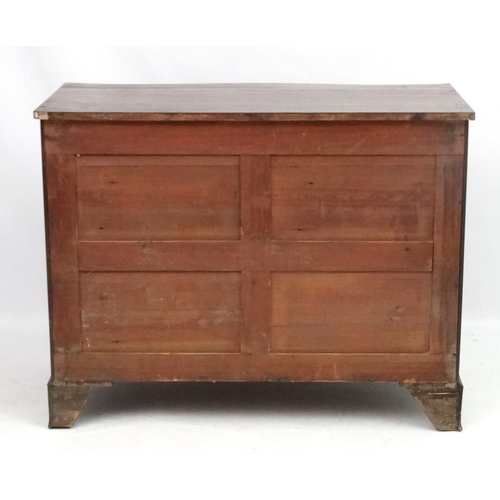 285 - Manner of Gillows : A serpentine fronted mahogany chest of drawers comprising 4 graduate long drawer... 