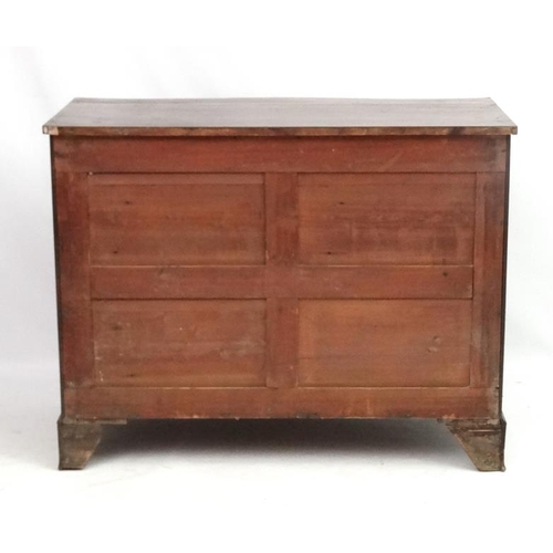 285 - Manner of Gillows : A serpentine fronted mahogany chest of drawers comprising 4 graduate long drawer... 