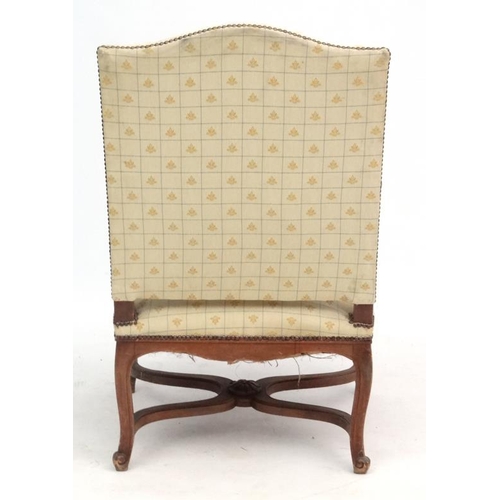 301 - A c.1900  carved oak French open armchair. Approx 43'' high