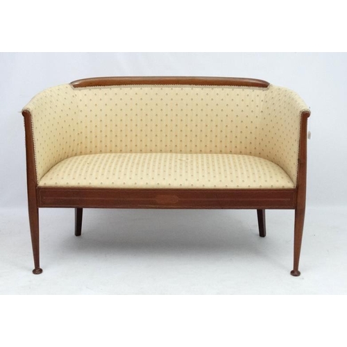 306 - Manner of William Birch ; A mahogany 2-seat sofa with inlaid detail. 50'' wide x 34'' high