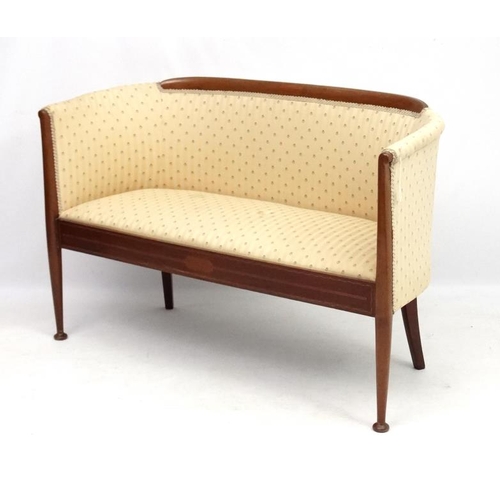 306 - Manner of William Birch ; A mahogany 2-seat sofa with inlaid detail. 50'' wide x 34'' high