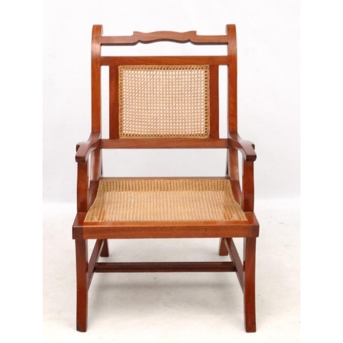 314 - A c.1900 caned colonial hardwood open armchair 34 1/4'' high