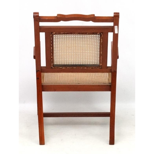 314 - A c.1900 caned colonial hardwood open armchair 34 1/4'' high