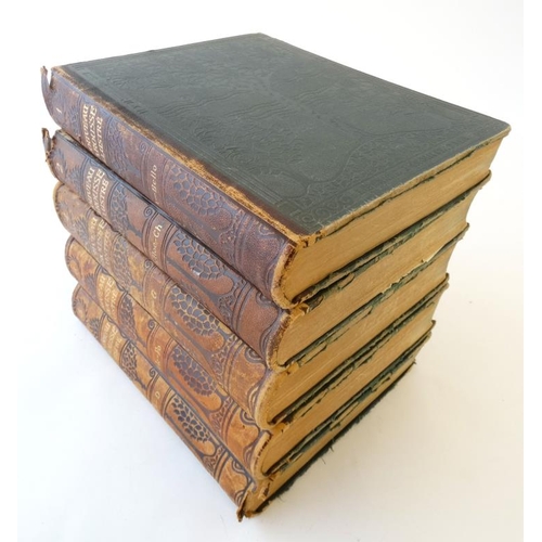 334 - Books: A matched set of 9 volumes of  '' Nouveau Larousse Illustre '' to include volumes  1 A-Bello,... 