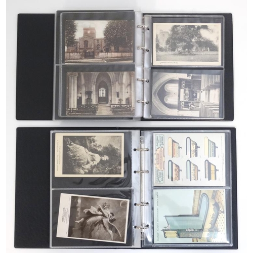 345 - Postcards : A collection approximately 200  postcards in two albums , to include Beatrix Potter char... 