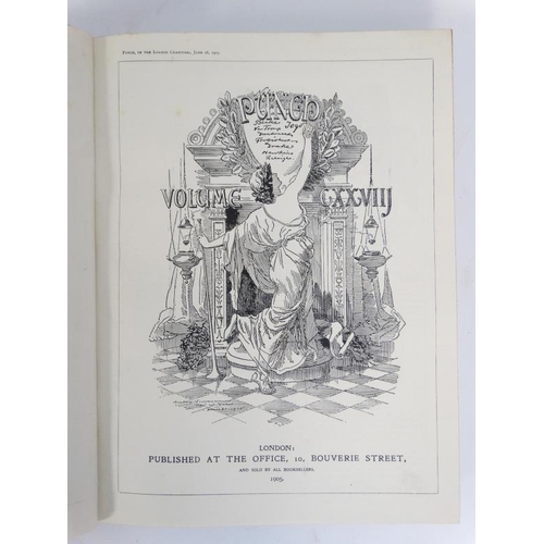 353 - Books: Two volumes of '' Punch '' to include volume 128 for the year 1905 and 130 for the year 1906 ... 