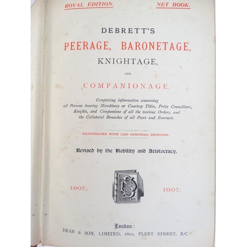 358 - Book: '' Debrett's Baronetage , Knightage and Companionage, comprising information concerning all Pe... 