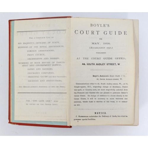 363 - Book: '' Boyle's Fashionable Court & Country Guide and Town Visiting Directory, corrected for May 19... 