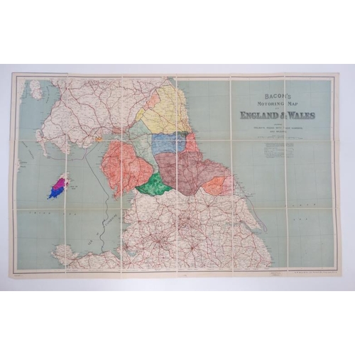 372 - Map: '' North England '' published by Edward Stanford Ltd, London, in colour on linen , bound in bla... 