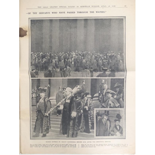 374 - Newspaper: A copy of '' The Graphic Titanic In Memoriam Number '' Saturday 20th April 1912, 20 pages... 