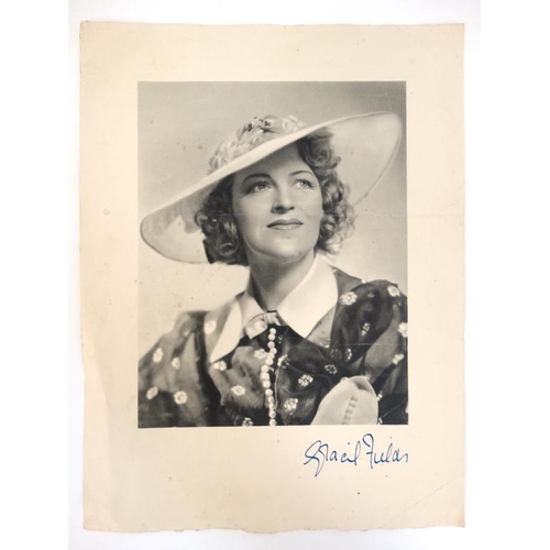 377 - A signed print of the Actress '' Gracie Fields '', signed in blue ink , The whole approx 10'' x 13''... 