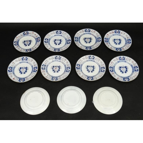 514 - A collection of 11 late 19thC / early 20thC Minton plates in two sizes, in pattern numbers 8667, eac... 