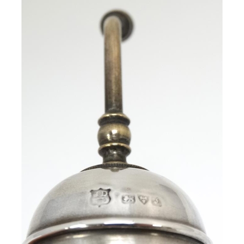 537 - A cut glass scent bottle with the silver mounts hallmarked Chester 1909 maker James Deakin & Sons.