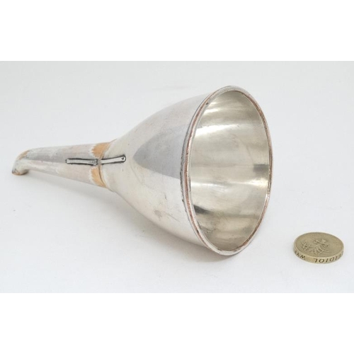 562 - A Sheffield plate wine funnel 5 1/2'' long