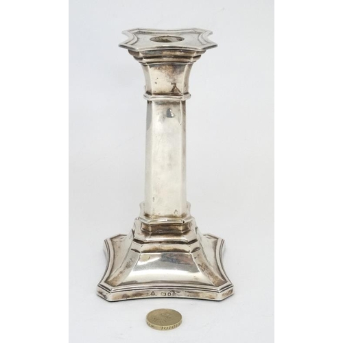 563 - A Victorian silver candlestick hallmarked London 1890 maker Martin Hall & Co. 6 1/2'' high