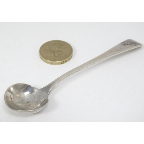 607 - An Old English pattern salt spoon Hallmarked London 1805 maker TB  together with another hallmarked ... 