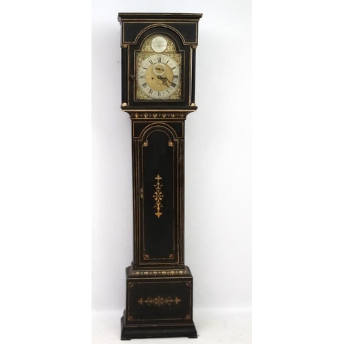 64 - Allan Foulds, Kilmarnock : a Regency Scottish Longcase, the grandfather clock having a silvered chap... 