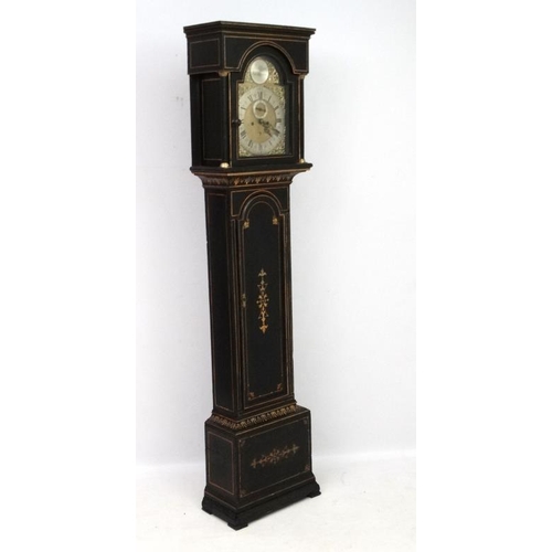 64 - Allan Foulds, Kilmarnock : a Regency Scottish Longcase, the grandfather clock having a silvered chap... 