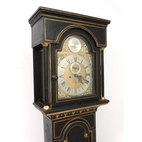 64 - Allan Foulds, Kilmarnock : a Regency Scottish Longcase, the grandfather clock having a silvered chap... 