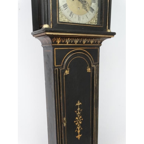 64 - Allan Foulds, Kilmarnock : a Regency Scottish Longcase, the grandfather clock having a silvered chap... 