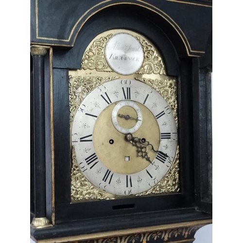 64 - Allan Foulds, Kilmarnock : a Regency Scottish Longcase, the grandfather clock having a silvered chap... 