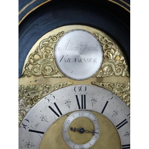 64 - Allan Foulds, Kilmarnock : a Regency Scottish Longcase, the grandfather clock having a silvered chap... 