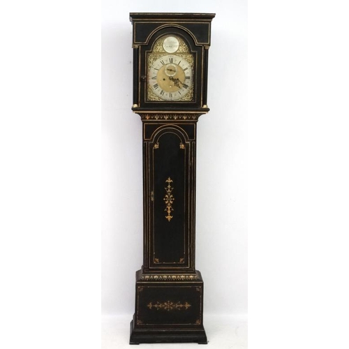 64 - Allan Foulds, Kilmarnock : a Regency Scottish Longcase, the grandfather clock having a silvered chap... 