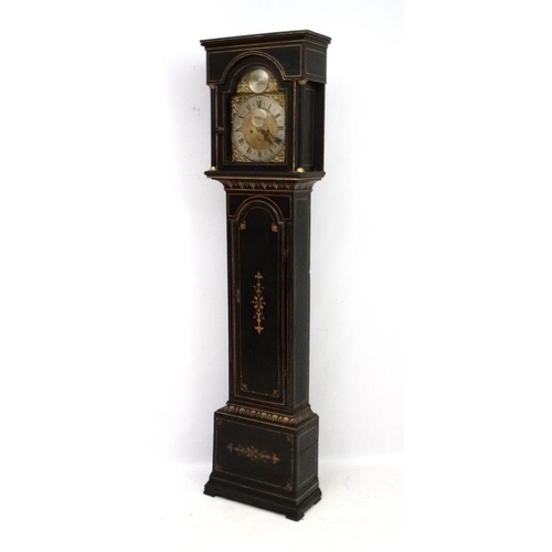 64 - Allan Foulds, Kilmarnock : a Regency Scottish Longcase, the grandfather clock having a silvered chap... 