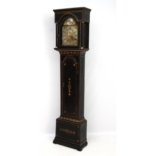 64 - Allan Foulds, Kilmarnock : a Regency Scottish Longcase, the grandfather clock having a silvered chap... 