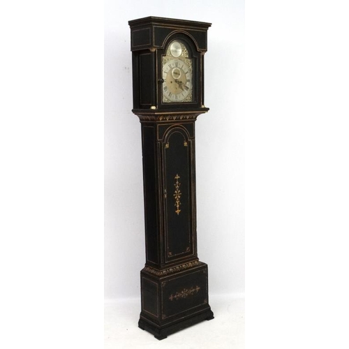 64 - Allan Foulds, Kilmarnock : a Regency Scottish Longcase, the grandfather clock having a silvered chap... 