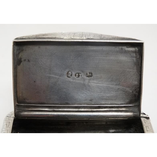 642 - A Geo III silver snuff box with engraved decoration hallmarked Birmingham 1912 together with an Iris... 