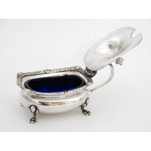 651 - A 3-piece silver plate cruet comprising salt mustard pot and pepperette.