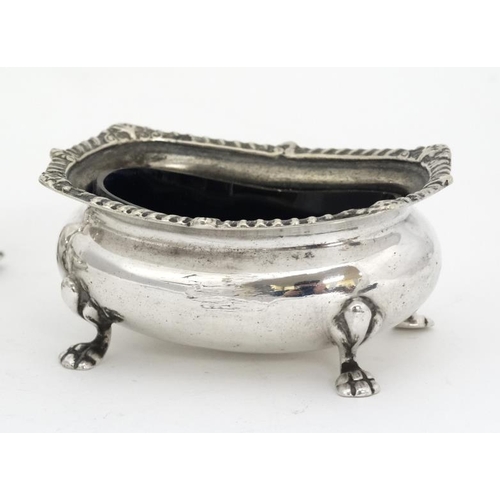 651 - A 3-piece silver plate cruet comprising salt mustard pot and pepperette.