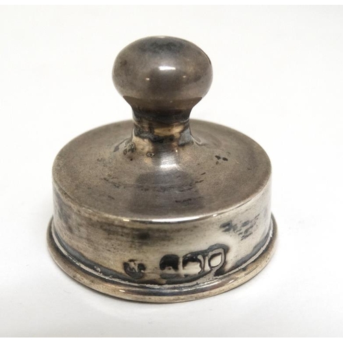 659 - 3 assorted glass dressing table pots with late 19thC / early 20thC silver tops (3)