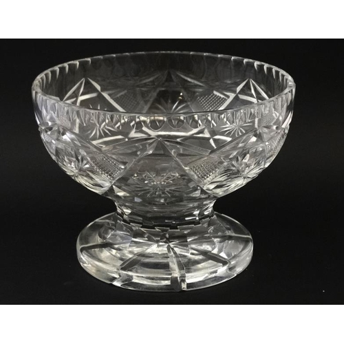 676 - A cut crystal pedestal bowl approx 8 1/4'' diameter x 6'' high