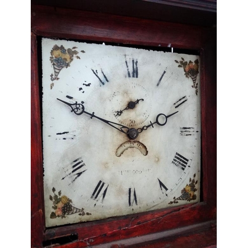 72 - Longcase clock : An indistinctly signed  19thC painted  12'' dial  Grand Father / Longcase Clock , t... 